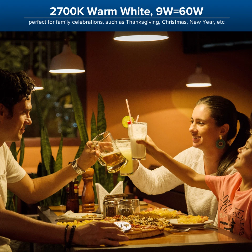 SANSI LED Light Bulb 60W Equivalent 900lm 2700K Warm White Energy Saving 9W A15  - Image 3 of 4