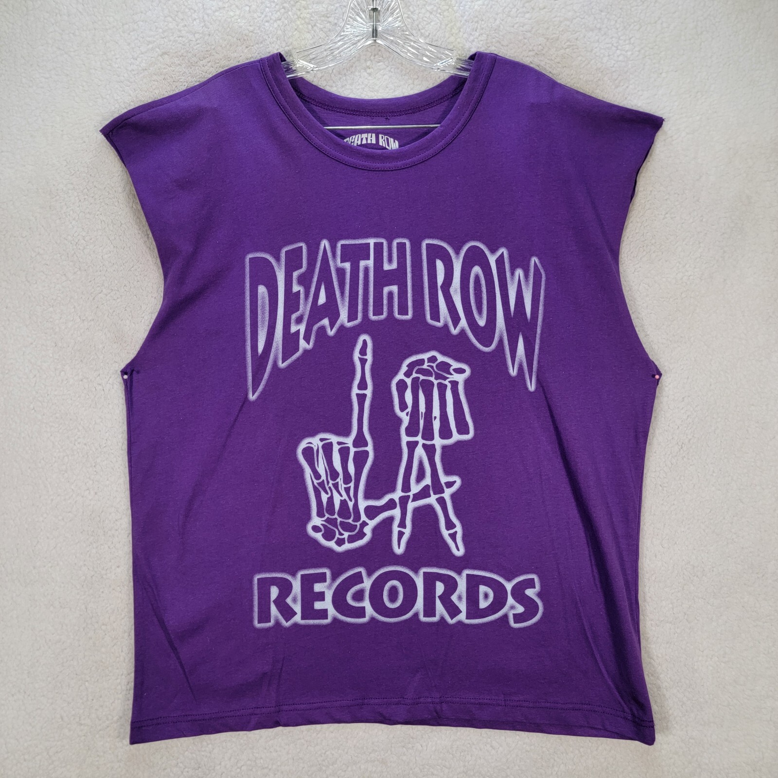 FILA T shirt Death Row Records LA viola cotone grafica taglio casual uomo taglia M