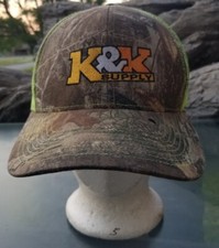 K & K Building Materials Supply Camo Hat Cap Green Embroidered Adjustable Mesh
