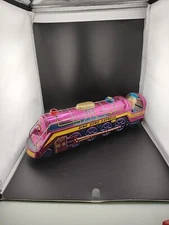 Vintage Ding Dong Express Pink Tin Toy 2760 Whistling Train 1960's! Not Working!