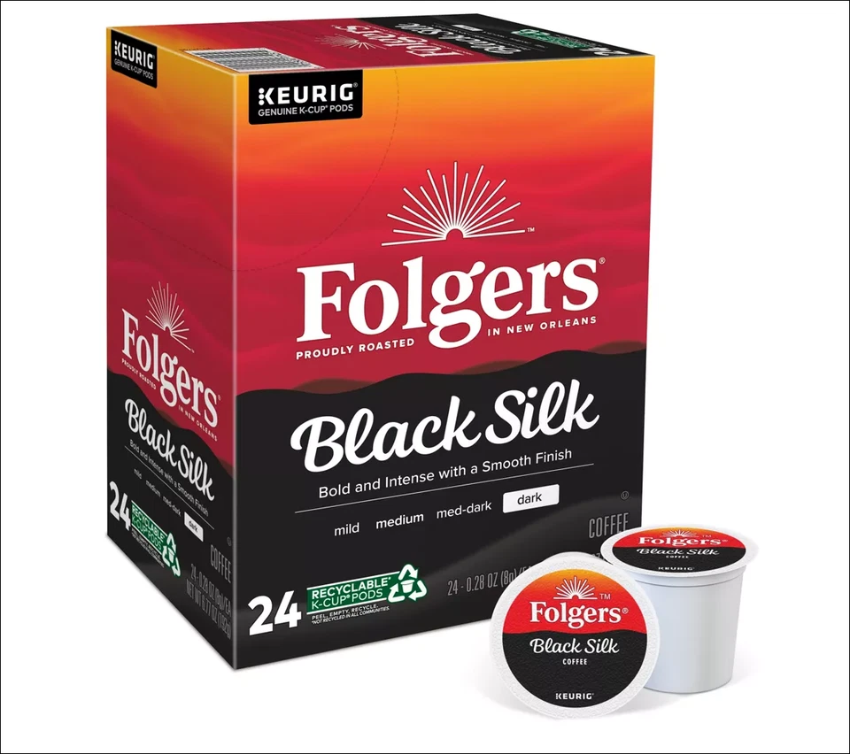 Café Folgers de seda negro. Tostado oscuro, paquete de 96 cápsulas. Foto 2 de 2