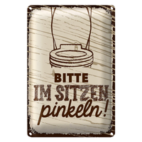 Blechschild Spruch Lustig Bitte Im Sitzen Pinkeln 20X30Cm