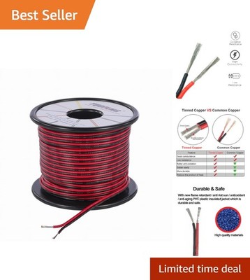 100ft 22AWG Copper Wire with PVC - Ideal for High Conductivity LED Connections