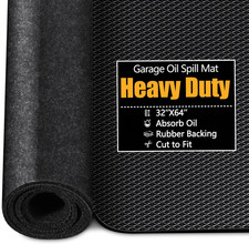 Garage Floor Mat, 32" X 64" Oil Spill Mat for under Car, Heavy Duty Garage Mat w