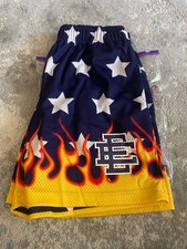 Eric Emanuel EE Basic Mesh Shorts Blue Polka Dot Flame — listing 4