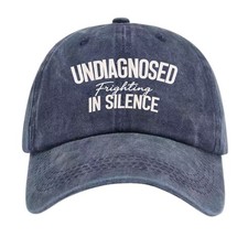 Undiagnosed Fighting In Silence Mental Health Quote Washed Baseball Cap