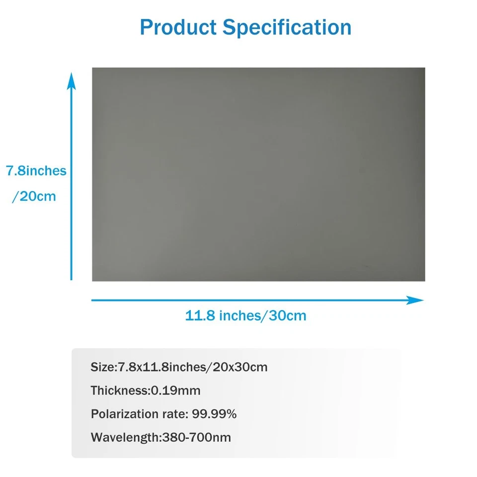 Polarized Film Sheets 3 Pack 7.8x11.8" Polarizing Filter for Photography - Image 3 of 4