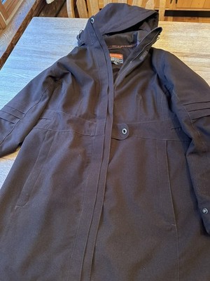 Merrell Women's Brown Opti-shell Hooded Trench Coat Size Medium Full Zip