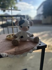 Handmade Crochet Cow Custom Doll Stuffed Animal Farm Animal Gift for Kids New