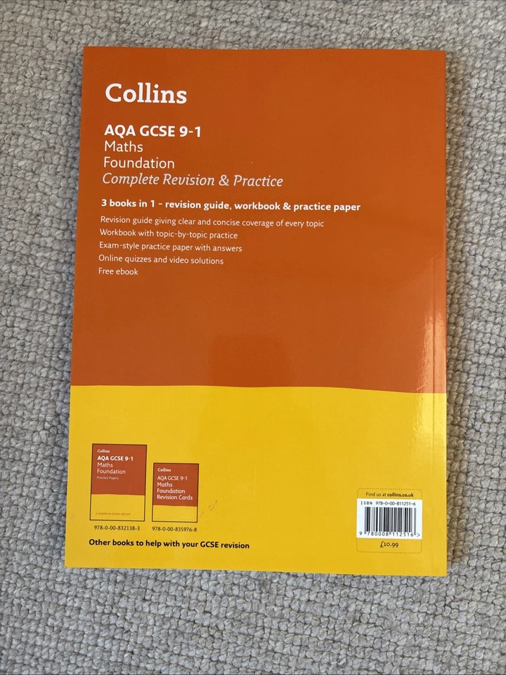AQA Foundation GCSE Maths Practice and Revision Guide 9-1 by Collins - Image 3 of 4