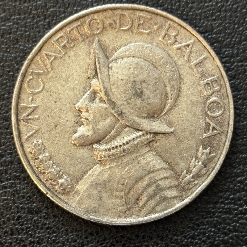 1947 Panama 1/4 Balboa .900 Silver Coin .1808 oz ASW - KM# 11