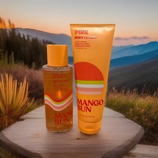 Victoria  s Secret PINK Mango Sun Fragrance Mist 8.4oz  Lotion 8oz Sealed