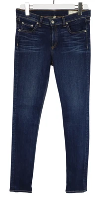 rag & bone Skinny Jeans Damen W29 Leicht Verblasst Whiskers Zip Blue - Bild 1 von 4