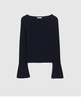 NWT Madewell Flared-Sleeve Boatneck Sweater in Merino Wool-Silk Blend