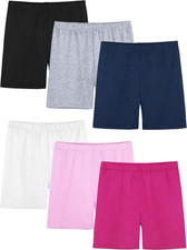 6 Pack Girls Bike Shorts Toddler under Dress Cartwheel Shorts Dance Clothes