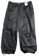 BNWT M&S Elasticated Waist Parachute Leg Black Utility Trousers - Various Sizes 