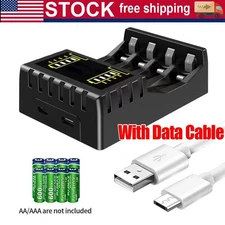 Universal USB Battery Charger 100% Fast Charger AA AAA Rechargeable Batteries US