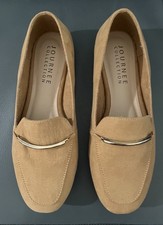 Journee Collection Shoes Womens Size 10 Black Loafers Gold Bar Flats Comfort