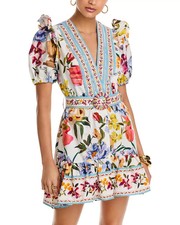 Farm Rio Greek Garden Off-White Mini Dress MSRP $230
