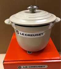 Le Creuset Cocotte Every 18 Dune Almond Cast Iron Dutch Oven Unused Japan Rare