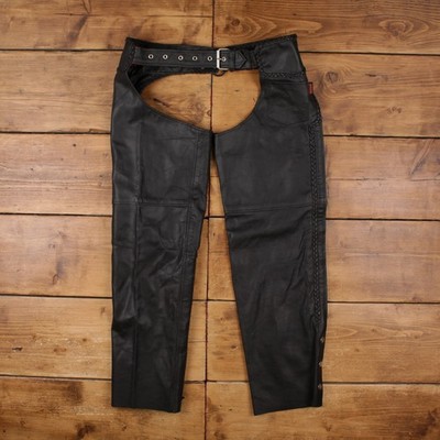 Vintage Hot Leathers Chaps Hose Pants L Herren 00s schwarz Biker Motorrad