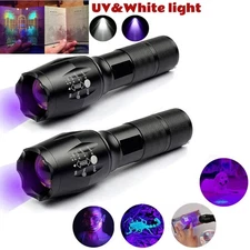 2Pcs UV Ultraviolet Flashlight Black Light 395nm Detector Urine Pet Stains