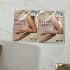 VTG JCPenney Sheerest Support Extra Sheer Sandalfoot Pantyhose Long Pink Opal 2
