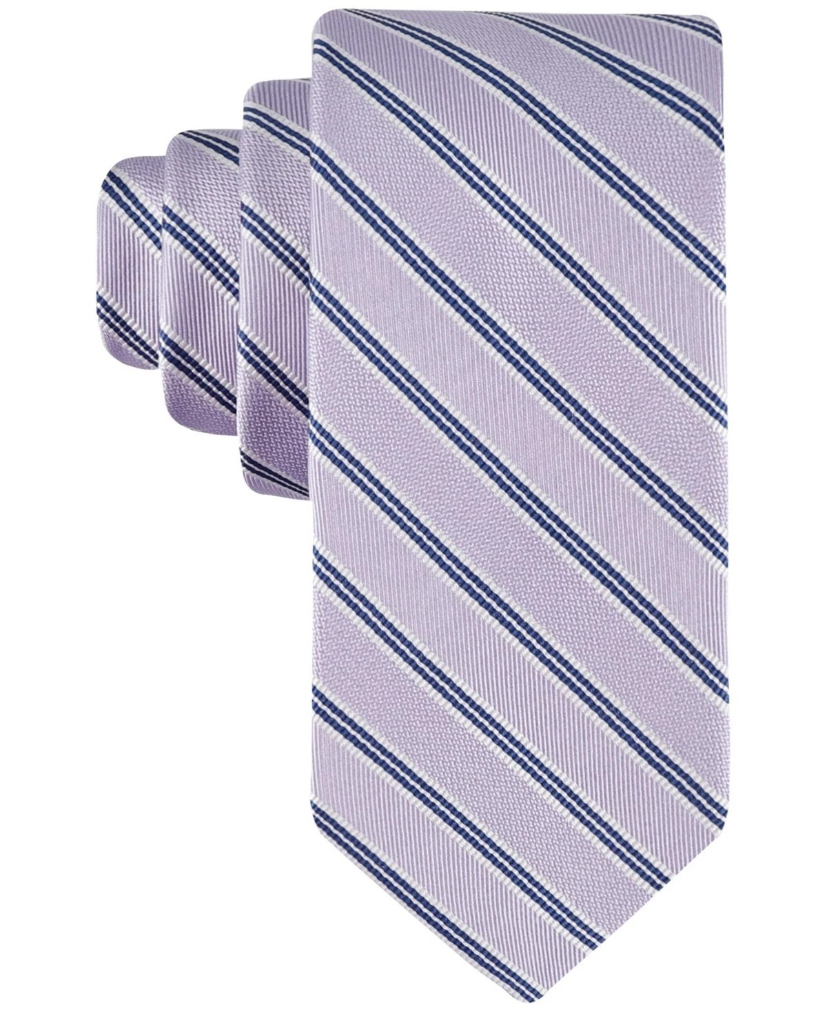 New Mens Tommy Hilfiger Maverick Stripe Lilac Silk Blend Neck Tie Necktie
