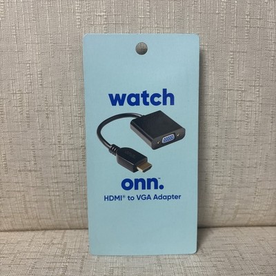 ONN HDMI to VGA Adapter, HDMI Standard Male to VGA/SVGA D-Sub Female, 1:1, Black