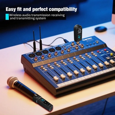 UHF Wireless Microphone Converter XLR Transmitter Receiver for Mic Mixer Guitar