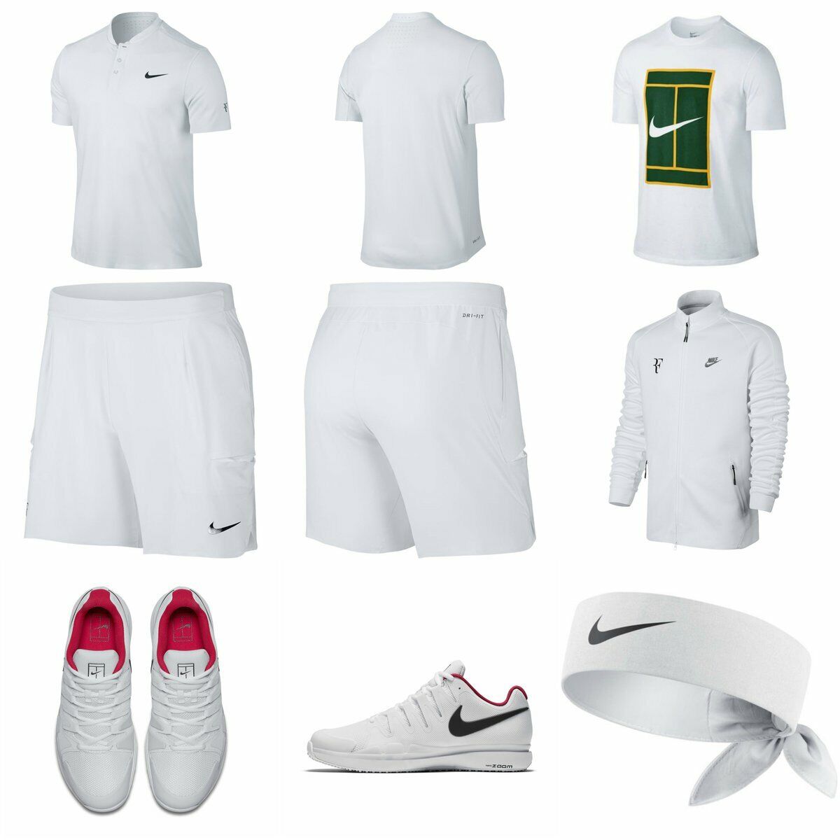 Nike RF 2017 Wimbledon Henley Polo Shirt Rafa Nadal XL NWT | eBay