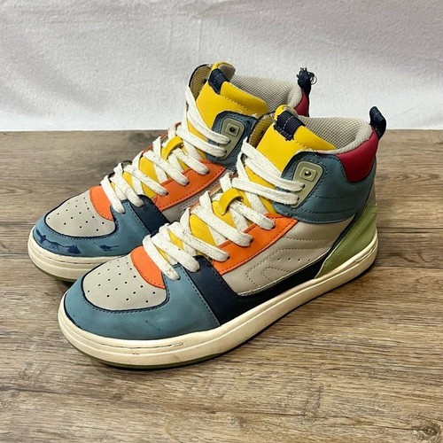 Zara Kids Multicolor High Top Sneakers Big Kids Size US 6 EU 39 Colorblock Shoes - Picture 5 of 16