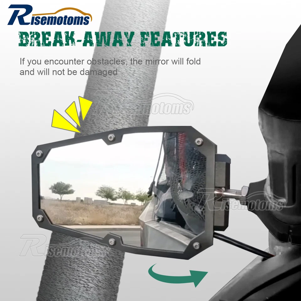 Espejos retrovisores laterales para Kawasaki Teryx 800/KRX 1000 UTV + cable de luz LED Foto 4 de 4