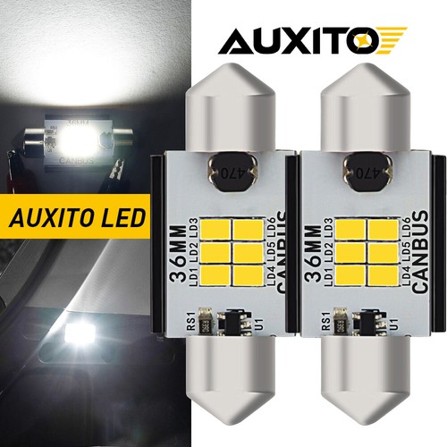 2 PIEZAS 6418 Blanco 6411 36MM Placa LED Etiqueta Bombilla para Mercedes BMW Audi - Imagen 2 de 25