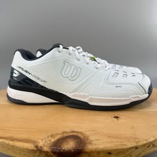 Wilson Rush Comp LTR Mens Size 12.5 Tennis Shoes White Black Leather NEW