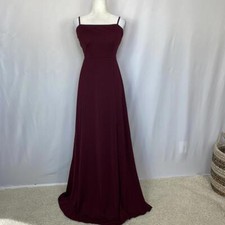 Birdy Grey Women's Benny Crepe Maxi Dress Size Medium Cabernet Bridesmaid NEW