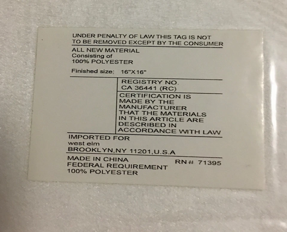 NUEVA Funda Carcasa West Elm 14” Cuadrada Almohada Falsa + INSERTAR Mod Imitación Gamuza  Foto 3 de 4