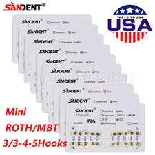 Dental Metal Brackets Brace Mini/Standard Roth/MBT Slot.022 3/345 Hooks 10Packs