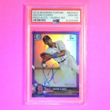 2018 Bowman Chrome 1st Rc Purple Refractor Auto - Antoni Flores PSA 10 Gem Mint