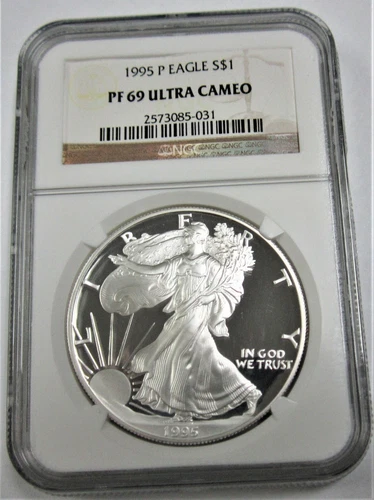 1995-P AMERICAN SILVER EAGLE $1 NGC  PF 69  PROOF CAMEO ⭐322⭐V71⭐⭐⭐