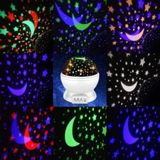 LED Galaxy Starry Sky Projector Night Light Christmas Star Moon Room Decor Lamp