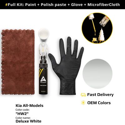 Touch up Paint for Kia Code: HW2 Deluxe White Professional Quality Repair