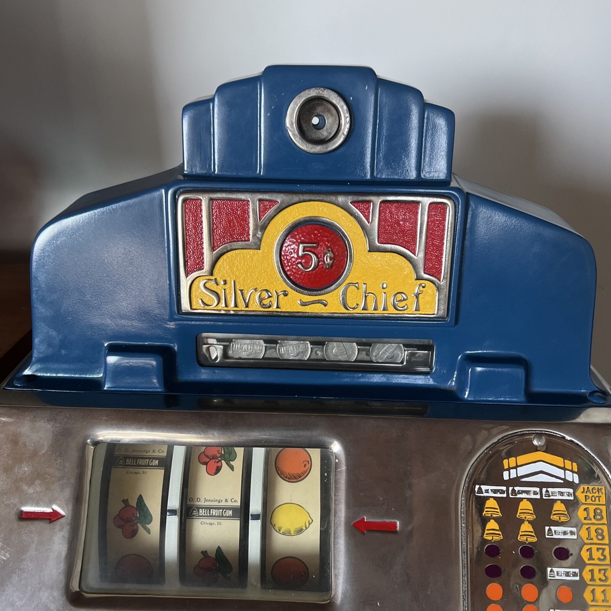 【激レア】昭和レトロ 釣り銭機 カウンター 鉄道 当時物 店舗什器希少 1930's Jennings Silver Chief 5 Cent Slot Machine | eBay