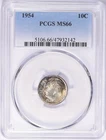 1954 10C Roosevelt Dime PCGS MS66 Toned