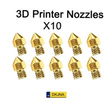 3D Printer Nozzle 0.4mm MK8 M6 Brass Ender 3 Pro CR-10 Anet A8 Extruder