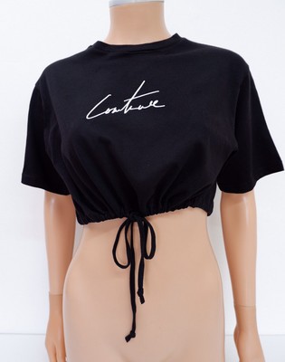 The Couture Club Damen Cropped T-Shirt Größe XS Kurzarm Oberteil sehr guter Zustand