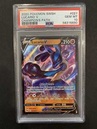 Lucario V graded PSA 10 for sale on eBay