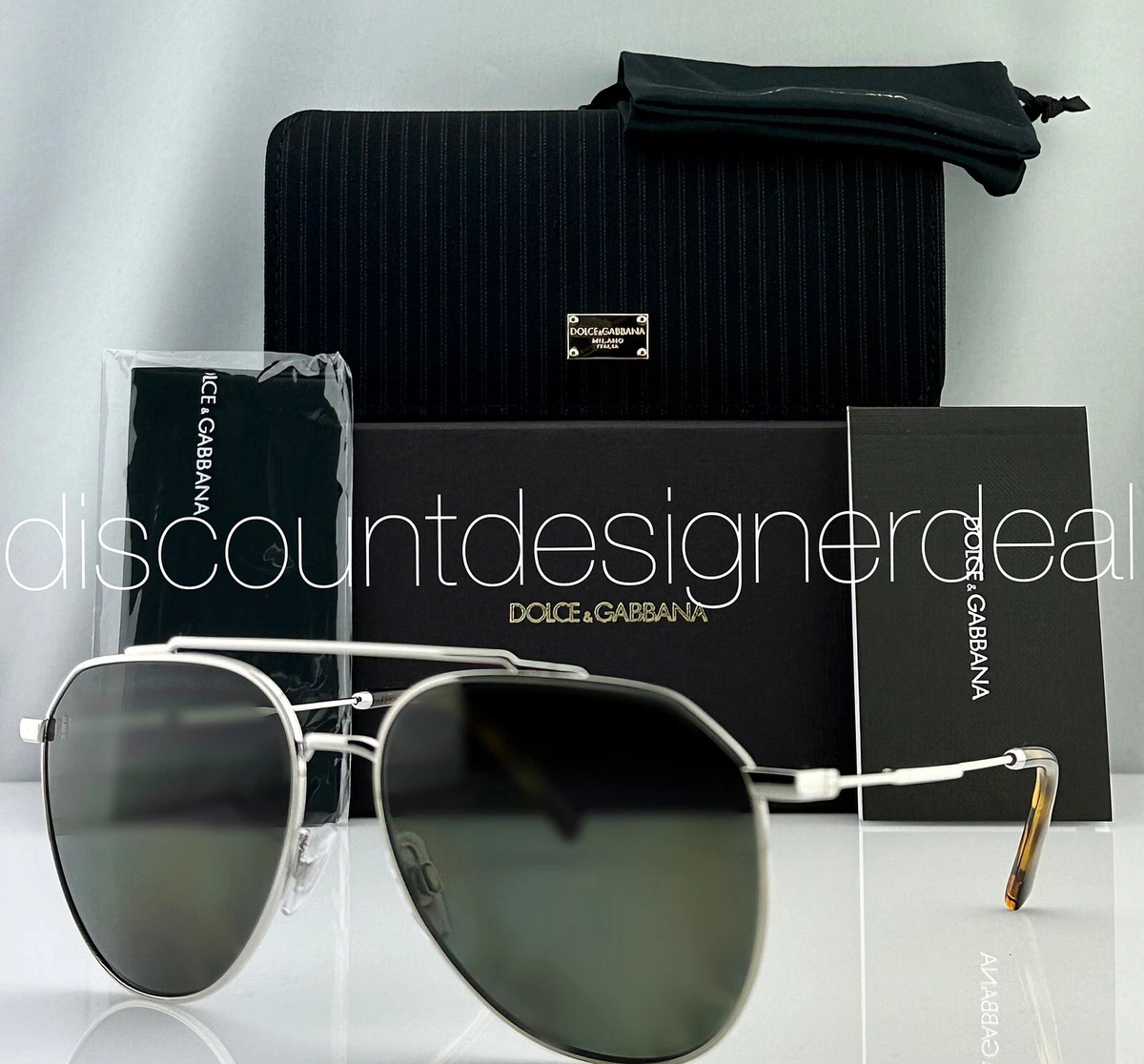 Dolce&Gabbana Silver Designer Sunglasses for Women for sale  display picture 3
