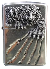 Zippo Lighter Tiger Claw Na Genuine Windproof Free Shipping 6 Flints New In Box