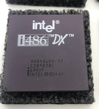 Intel 486 DX 33MHZ A80486DX-33 SX419 SX729 i486 CPU Processor Gold Vintage DX33